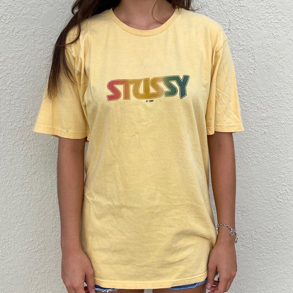 Stussy Rasta Yellow Groovy T Shirt